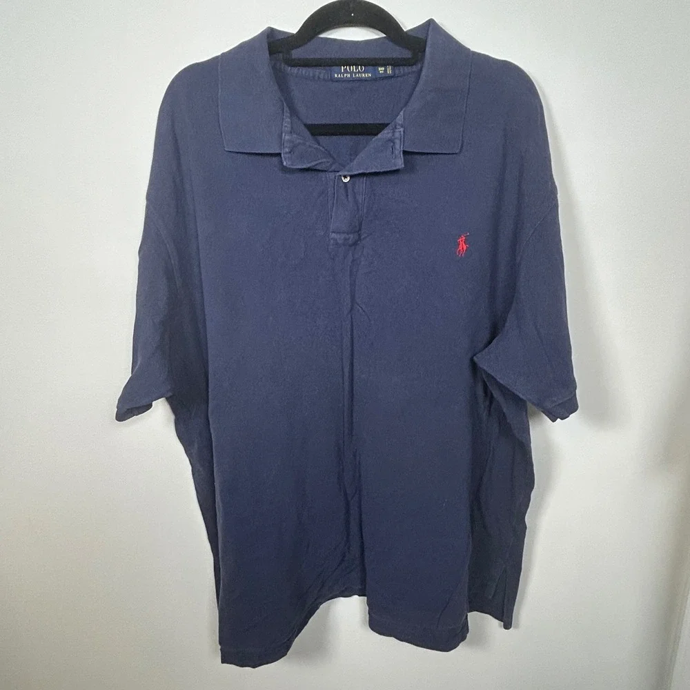 2 Polo Ralph Lauren Men's Navy Blue Big &‎ Tall Short Sleeve Polo Shirt 3XB